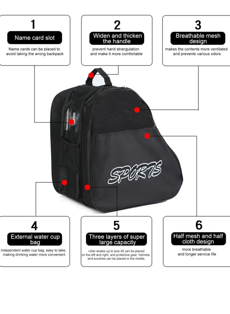 Roller Skate Bag, Oxford Cloth Skates Shoulder Bag, Inline Skate Tote for Skating Storage, Roller Skates Shoe Pouch Organizer, Ice Skate Bag for Child, Teenager, Kids, Adult - Image 5